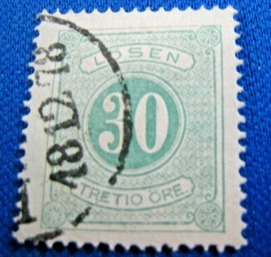 SWEDEN 1874 - SCOTT # J9 USED (Xs7) - Picture 1 of 3