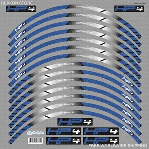 BMW S1000RR HP4 Motorcycle Wheel Rim Motorrad Motorsport Stripes Decals Stickers - Bild 1 von 1