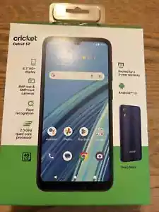 Cricket Wireless Debut S2 32GB 3GB RAM Navy Prepaid Smartphone 6.1” Brand New - Picture 1 of 2