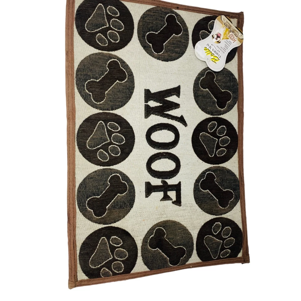 Loving Pets Bella Fashion Pet Mat for Dogs, Woof Chenille keep floor clean - Image 1 of 4