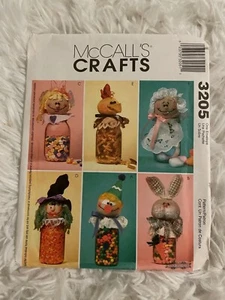McCall's Crafts 3205 Jar Toppers Clown Bunny Girl Chicken Baby Sewing Pattern - Picture 1 of 4