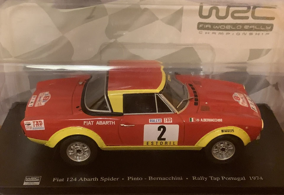 WRC COLLECTION 1:24 Fiat 124 Abarth Spider Rally Tap Portugal 1974 NUOVO - Immagine 1 di 1