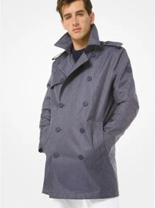 Michael Kor's Men's Denim-Weave Trench Coat Size Medium MSRP $398 - Picture 1 of 4