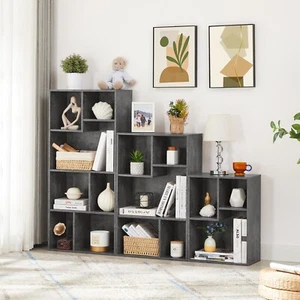 Bookshelf Wide Storage 2/3/4 Shelf Organizer Home Office Wood Display Shelves - Picture 1 of 37