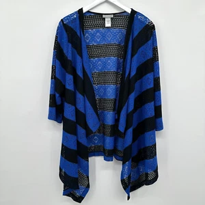 Catherines Tunic Cardigan Duster Top 1X Stretch Sheer Lace Open Front Artsy Boho - Picture 1 of 12