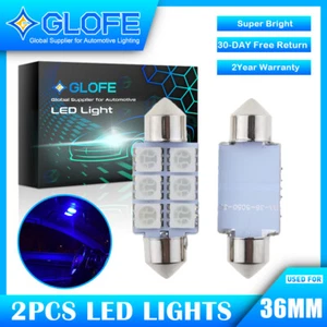 2X 36mm 3021 3022 3175 DE3425 5050 Super Azul LED 6SMD Festón Domo Mapa Luces - Imagen 1 de 5