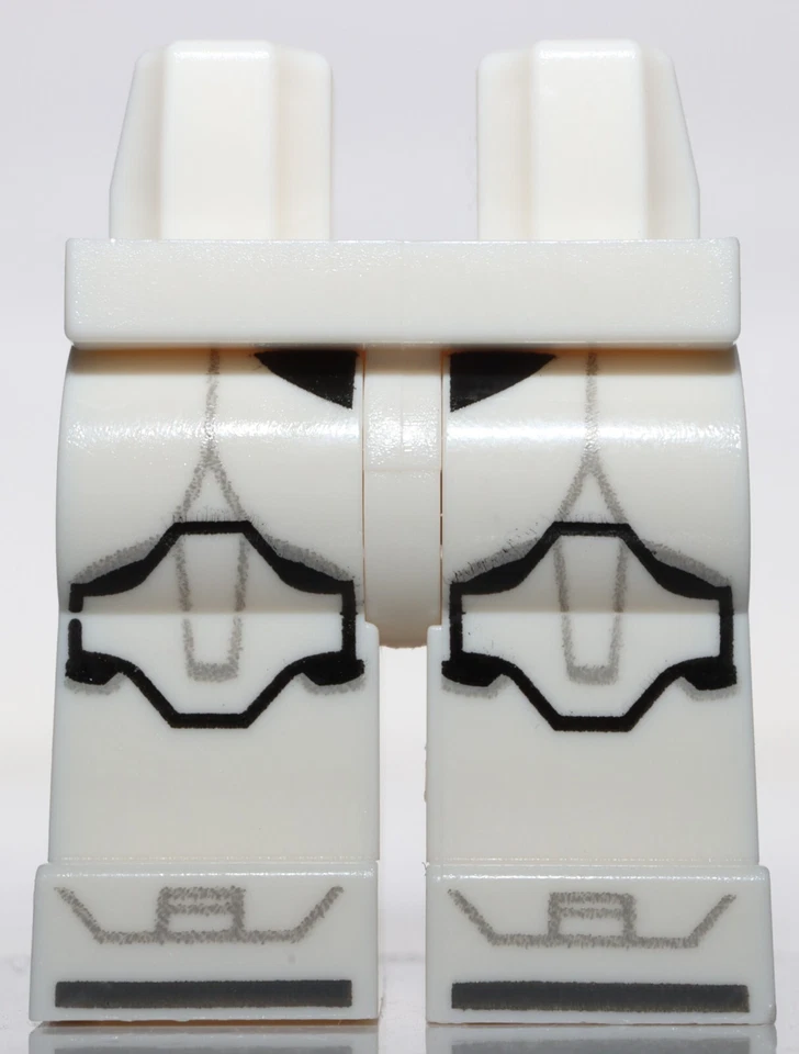 Lego Blanco Caderas y Piernas Clone Trooper Negro Claro Gris Azulado Marcado Rodilleras Foto 1 de 1