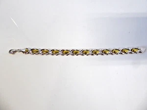 Vintage Sterling Silver Link Bracelet with Gold Wash - Picture 1 of 6