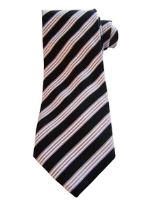 Donald Trump Herren Signature Collection Krawatte schwarz weiß violett gestreift 100% Seide - Bild 1 von 11