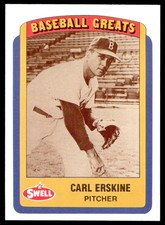 1990 Swell Baseball Greats Carl Erskine Brooklyn Dodgers #36