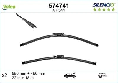 VALEO Silencio Wiper Blade PAIR 550/450mm 22/18" Fits BMW 1 2 F20 61612219147 - Image 1 of 4