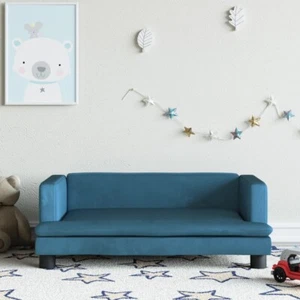 Kindersofa Blau 80x45x30 cm Samt - Bild 1 von 7