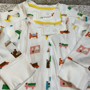 📀 Baby Bed Print 2 Long Sleeve Pajamas - Christian Robinson x Target White NB - Picture 1 of 4