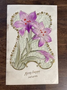 Postal vintage muchas devoluciones felices, usada, Alemania - Imagen 1 de 10