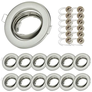 12x LED Einbaustrahler GU10 230V – Schwenkbare Deckenspots 68mm inkl. Fassung - Bild 1 von 9