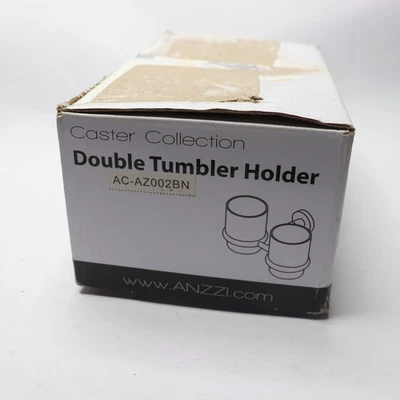 Anzzi Caster Modern Wall Mounted Dual Toothbrush Holder Brushed Nickel  - Image 1 of 4