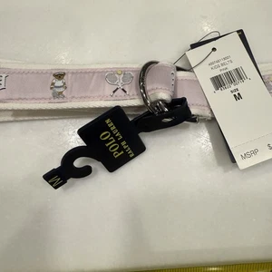 POLO Ralph Lauren - Girls PINK Belt W/The Iconic Polo Bear In Tennis Outfit NWT - Picture 1 of 8
