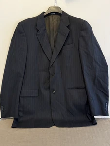 Giacca cappotto sportivo Austin Reed uomo nero gessato fine foderato ~38R taglia - Foto 1 di 11