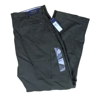 Pantalones chinos Polo Ralph Lauren para hombre calce relajado verde oliva preppy para hombre 38x30 nuevos con etiquetas Foto 1 de 4