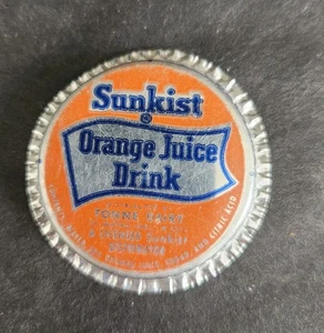 Rjkstamps Vintage Orange Juice Drink Bottle  Cap SUNKIST METAL CAP PAPER LINED - Picture 1 of 4