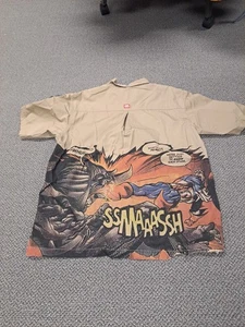 Rare Vintage Y2K Ecko x Marvel Captain America Button Down Shirt Vs Rhino Comic - Picture 1 of 18