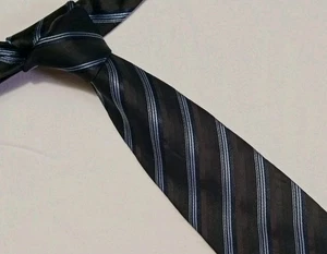 Celio Club Gestreifte Seidenkrawatte für Herren braun blau weiß Formell Business Krawatte - Bild 1 von 13