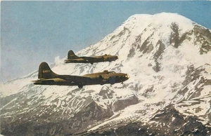 1940s Flying Fortress Bombers Mount Rainier Postcard 25-10568 - Picture 1 of 2