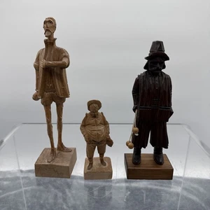 B402 Don Quichote & Sancho Panza, geschnitzte Holzfiguren, OURO Spanien Konvolut - Picture 1 of 12
