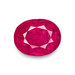 MOGOK BURMA Ruby 2.76 Ct. Natural Untreated OVAL Velvety Pinkish Red LOOSE - Picture 1 of 6