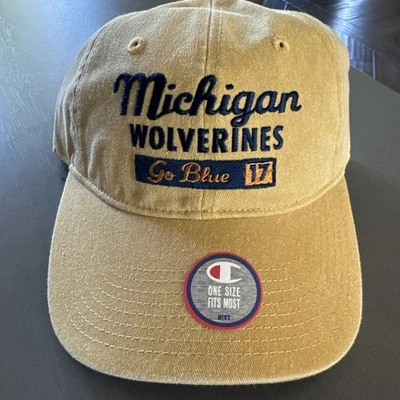 Michigan Wolverines "Go Blue" Auténtico Activewear Champion Sombrero Ajustable para Hombre Foto 1 de 4