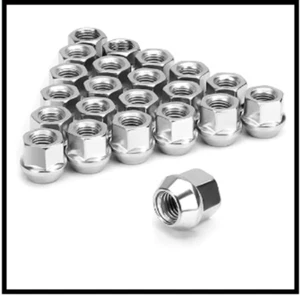 Dadi di bloccaggio ruota aftermarket zinco 12 mm x 1,5, 20 pezzi M12 X 1,5 estremità aperta cono sedile bul - Foto 1 di 4