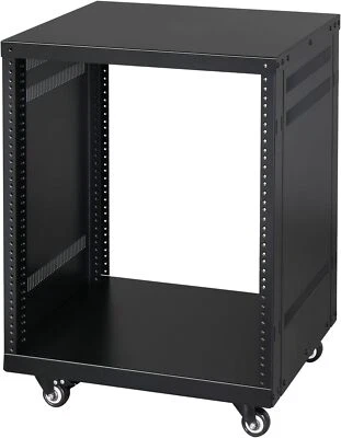 12U Rack AV 19"Rack Recording Studio Racks w/Removable Panels, Lockable Casters - Image 1 of 4