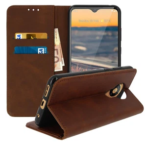 Nokia 5.3 Soft touch case with stand function and wallet - Brown - Picture 1 of 5