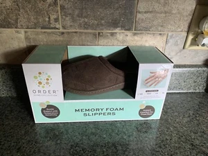 Order Home Collection Memory Foam Hausschuhe braun Unisex neu im Karton Herren 5-6. Damen 6-7 - Bild 1 von 3