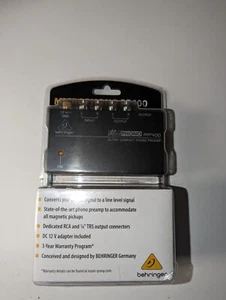 Microphono BEHRINGER PP400 Ultra-Compact Phono Preamp Silver Color NEW Sealed - Picture 1 of 3
