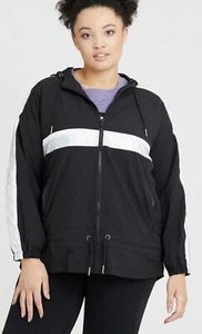 Women’s Size 18 Black Taking Shape Metallic Stripe Active Jacket BNWT - Picture 1 of 11