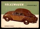 1954 Topps World on Wheels #130 Volkswagen cabriolet PR
