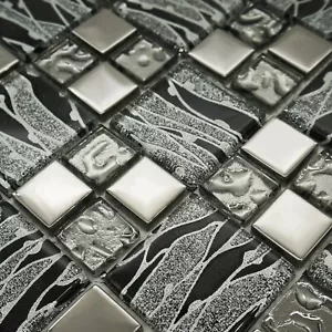 Hoja de azulejos de mosaico moda mezcla de brillo cuadrados paredes pisos baños cocinas - Imagen 1 de 7