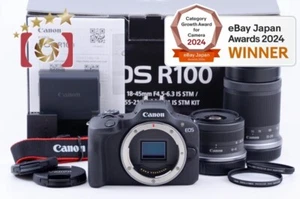 "Count 3,000" Canon EOS R100 24.1 MP Mirrorless Camera 18-45 55-210 Lenses - Afbeelding 1 van 12