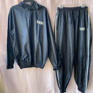 RAD The Ultimate Strength Black Hooded Windbreaker Men XL Drawstring W/ Pockets - Picture 1 of 23