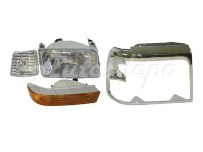 Bisel de faro cromado luz marcadora lateral de estacionamiento Rh 4 piezas para F150 F250 F350 92-96 Foto 1 de 4