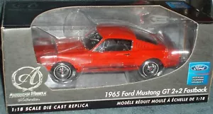 ERTL AUTHENTICS 1965 FORD MUSTANG FASTBACK 2+2 POPPY RED 1/18 BOX NEVER OPENED - Picture 1 of 13