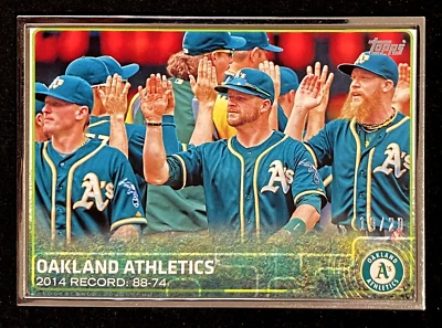 2015 Topps Series 1 Oakland Athletics A's SILVER METAL FRAMED 19/20 !!! RARE SSP - Image 1 of 2