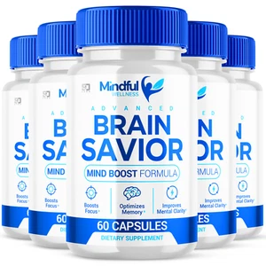 Mindful Wellnes Brain Savior Nootropic, Brain Booster for Memory & Focus 5 Pack - Picture 1 of 7