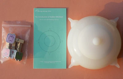 4 Nipple Puppy Kitten Nursing Milk Feeding Station Bowl French English Bulldogs - Image 1 of 4