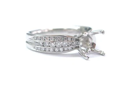 Ritani Platinum Diamond Semi Mount Ring .52Ct ( Round 1.00Ct-1.25Ct ) - Image 1 of 4