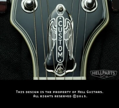 "CUSTOM FLYER" 2-Hole Truss Rod Cover. Fits most Gibson® LP, SG style guitars.