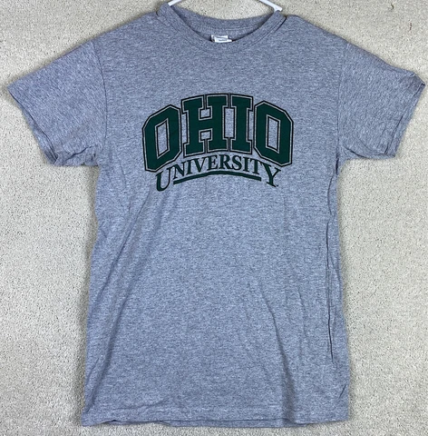 Ohio Bobcats NCAA T Shirt Small Gray Adult Size Small Short Sleeve T Shirt Cover