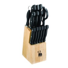 Coltelli da Cucina Set Completo di 15 Pezzi con Ceppo di Legno Porta coltelli