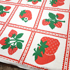 Vintage Cotton 52" x 44"" Strawberries Panels Springs Mills Fabric or Tablecloth